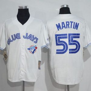 Toronto Blue Jays #55 Russell Martin White Cooperstown Throwback Stitched MLB Jersey