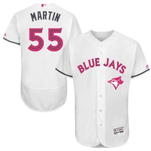 Toronto Blue Jays #55 Russell Martin White Flexbase Collection 2016 Mother's Day Stitched MLB Jersey