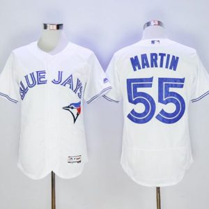 Toronto Blue Jays #55 Russell Martin White Flexbase Collection Stitched MLB Jersey