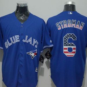 Toronto Blue Jays #6 Marcus Stroman Blue USA Flag Fashion Stitched MLB Jersey