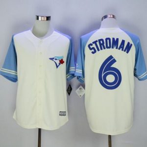 Toronto Blue Jays #6 Marcus Stroman Cream/Blue Exclusive New Cool Base Stitched MLB Jersey