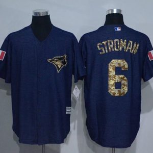 Toronto Blue Jays #6 Marcus Stroman Denim Blue Salute to Service Stitched MLB Jersey