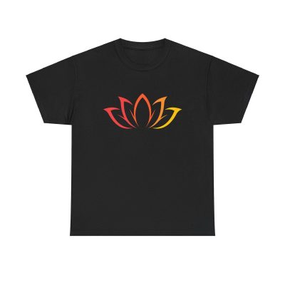 Fire Lotus Unisex T-Shirt - Yoga Meditation Zen Spiritual Balance Orange Vibes Cool Art