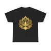 Golden Lotus Flower Blossom Unisex T-Shirt - Oriental Yoga Buddha Symbol Zen Flower Tee
