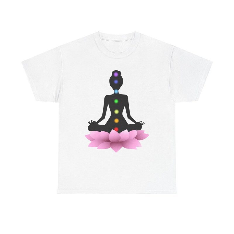 Lotus Meditation Unisex T-Shirt - Zen Mindfulness Yoga Silhouette Peaceful Calm Healing