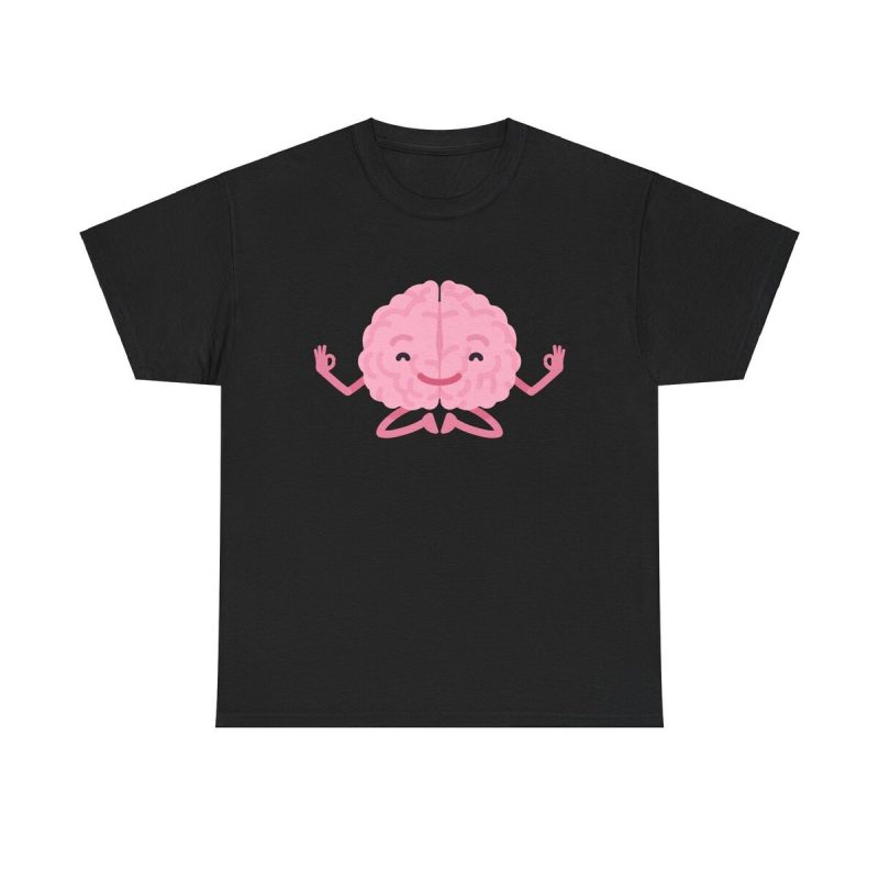 Meditating Brain Unisex T-Shirt - Mindfulness Yoga Zen Meditation Calm Relax Study Cute
