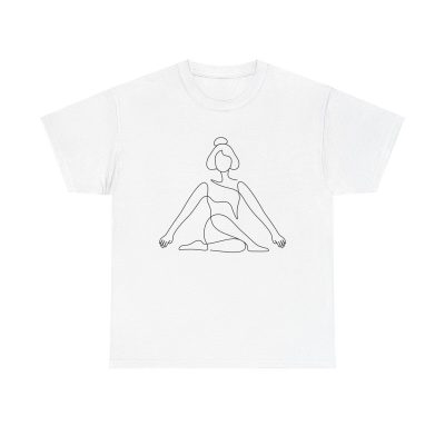One Line Yoga Pose Unisex T-Shirt - Minimalist Meditation Zen Wellness Fitness Exercise