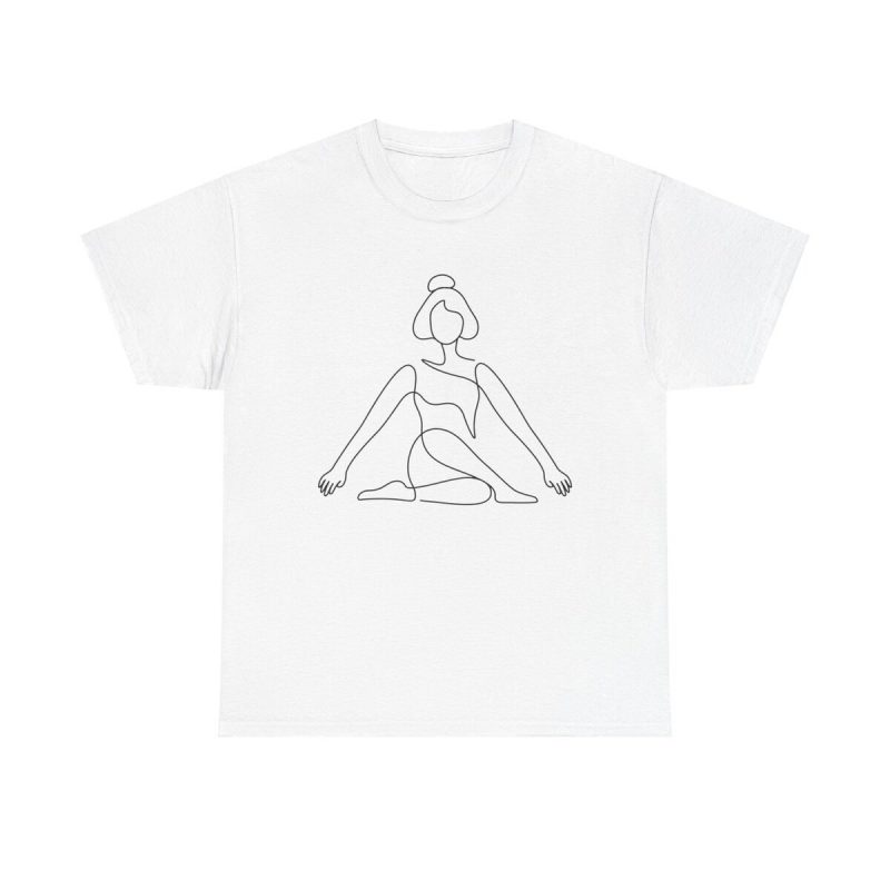 One Line Yoga Pose Unisex T-Shirt - Minimalist Meditation Zen Wellness Fitness Exercise