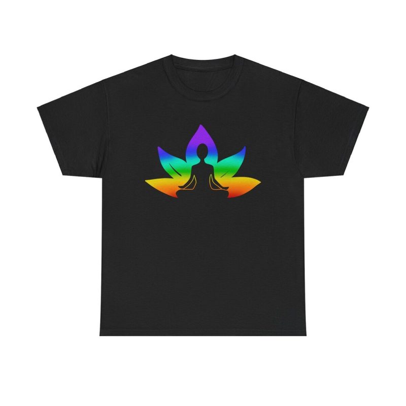 Rainbow Lotus Yoga Unisex T-Shirt - Meditation Zen Mindfulness Spiritual Healer Energy