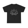 Silver Lotus Unisex T-Shirt - Yoga Zen Meditation Mindfulness Peaceful Calm Elegant Art