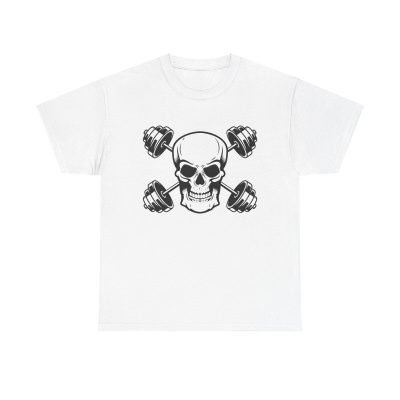 Skull &  Barbells Unisex T-Shirt - Gym Workout Fitness Bodybuilding Motivation Hardcore