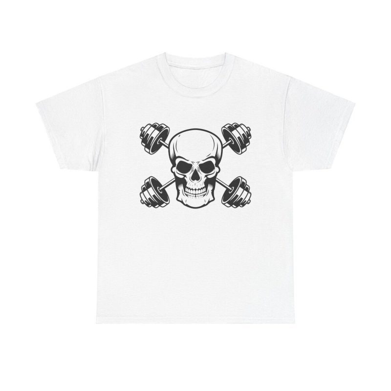 Skull &  Barbells Unisex T-Shirt - Gym Workout Fitness Bodybuilding Motivation Hardcore