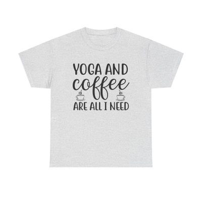 Yoga And Coffee Unisex T-Shirt - Funny Zen Meditation Fitness Caffeine Lover Quote