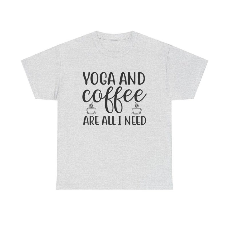 Yoga And Coffee Unisex T-Shirt - Funny Zen Meditation Fitness Caffeine Lover Quote