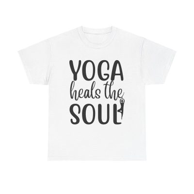 Yoga Heals The Soul Unisex T-Shirt - Zen Meditation Fitness Exercise Spiritual Quote