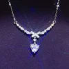 1 Carat 925 Sterling Silver Moissanite Necklace - Silver