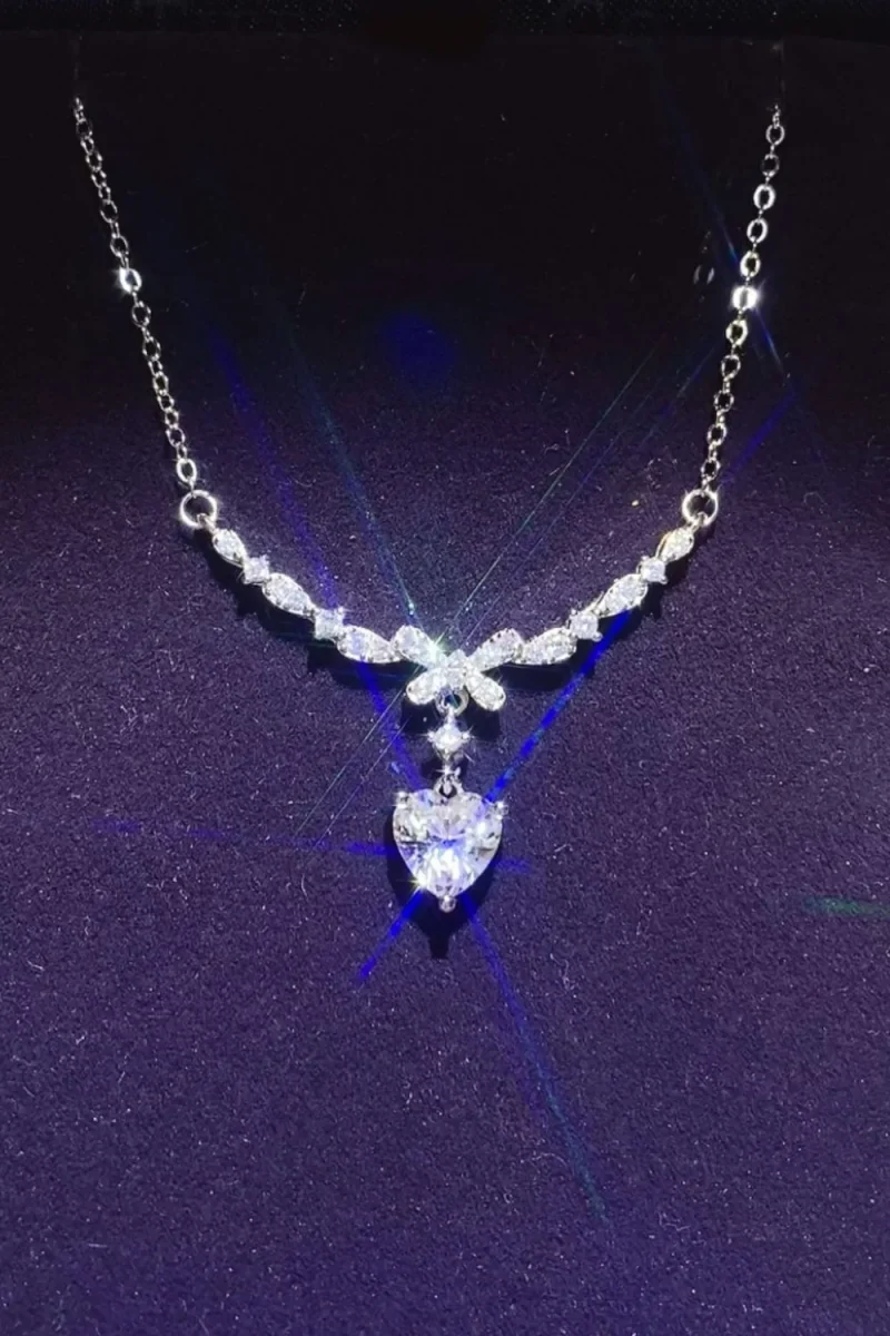 1 Carat 925 Sterling Silver Moissanite Necklace - Silver