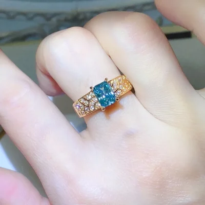 1 Carat Moissanite 925 Sterling Silver Ring - Gold