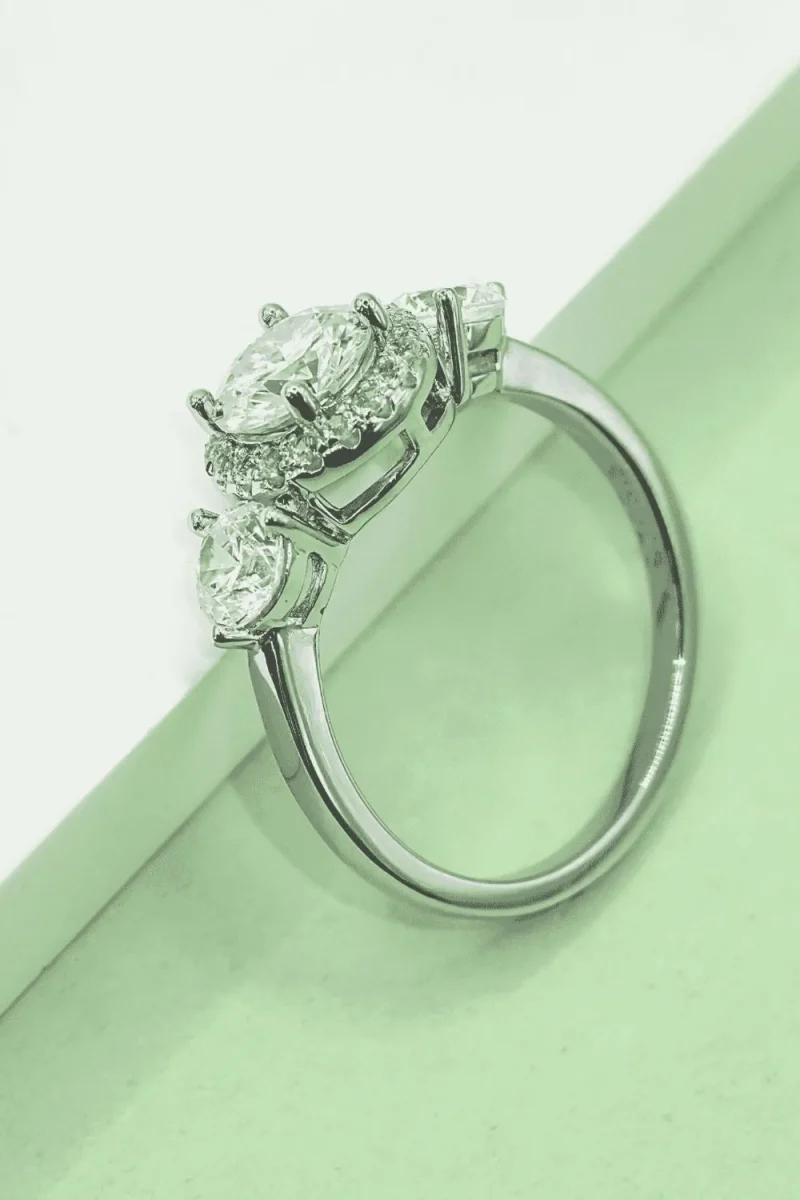 1 Carat Moissanite 925 Sterling Silver Ring - Silver