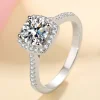 1 Carat Moissanite 925 Sterling Silver Ring - Silver
