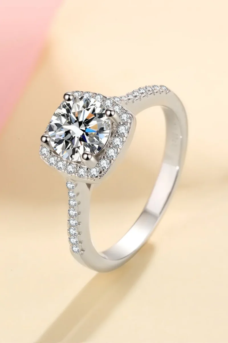 1 Carat Moissanite 925 Sterling Silver Ring - Silver