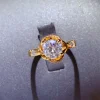 1 Carat Moissanite Zircon 925 Sterling Silver Ring - Gold
