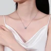 1.26 Carat Moissanite 925 Sterling Silver Geometric Shape Pendant Necklace - Silver