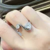 1.3 Carat Moissanite 925 Sterling Silver Irregular Shape Ring - Silver
