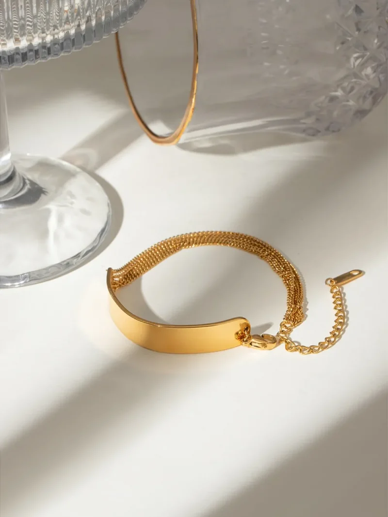 18K Gold-Plated Stainless Steel Bracelet - Gold