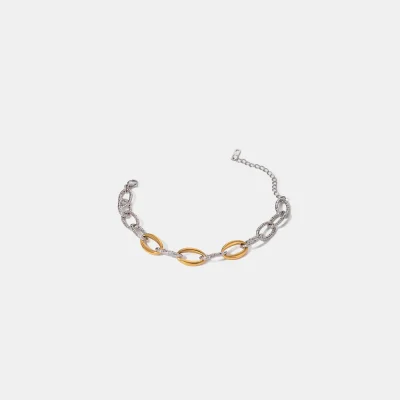 18K Gold-Plated Stainless Steel Bracelet - Silver
