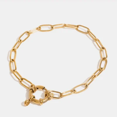18K Gold-Plated Stainless Steel Chain Bracelet - Gold