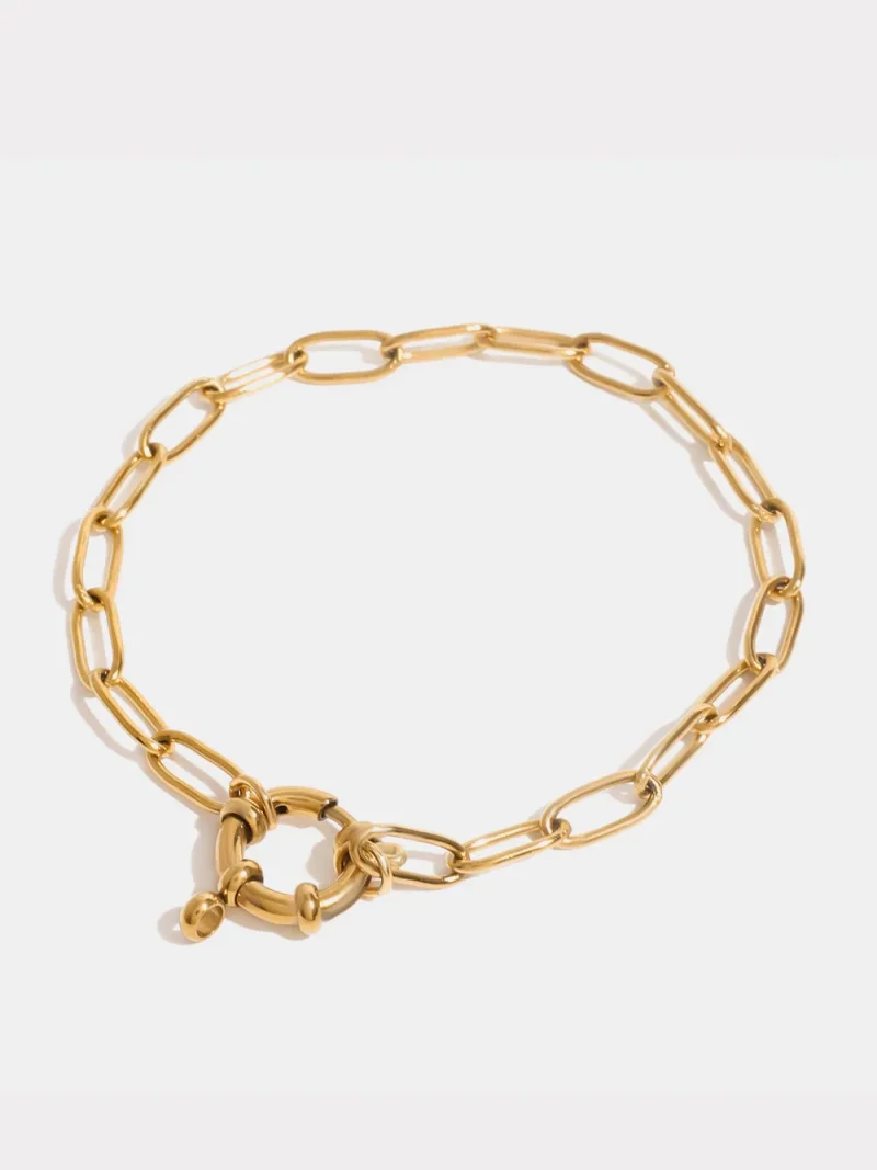 18K Gold-Plated Stainless Steel Chain Bracelet - Gold