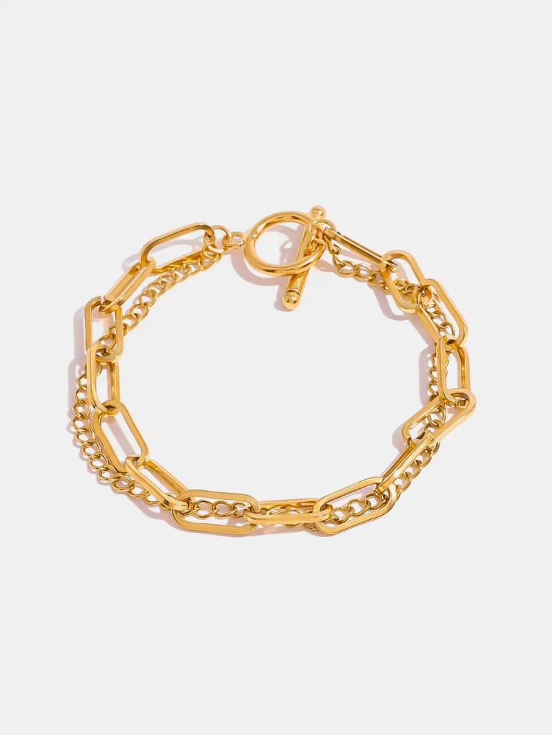 18K Gold-Plated Stainless Steel Chain Bracelet - Gold