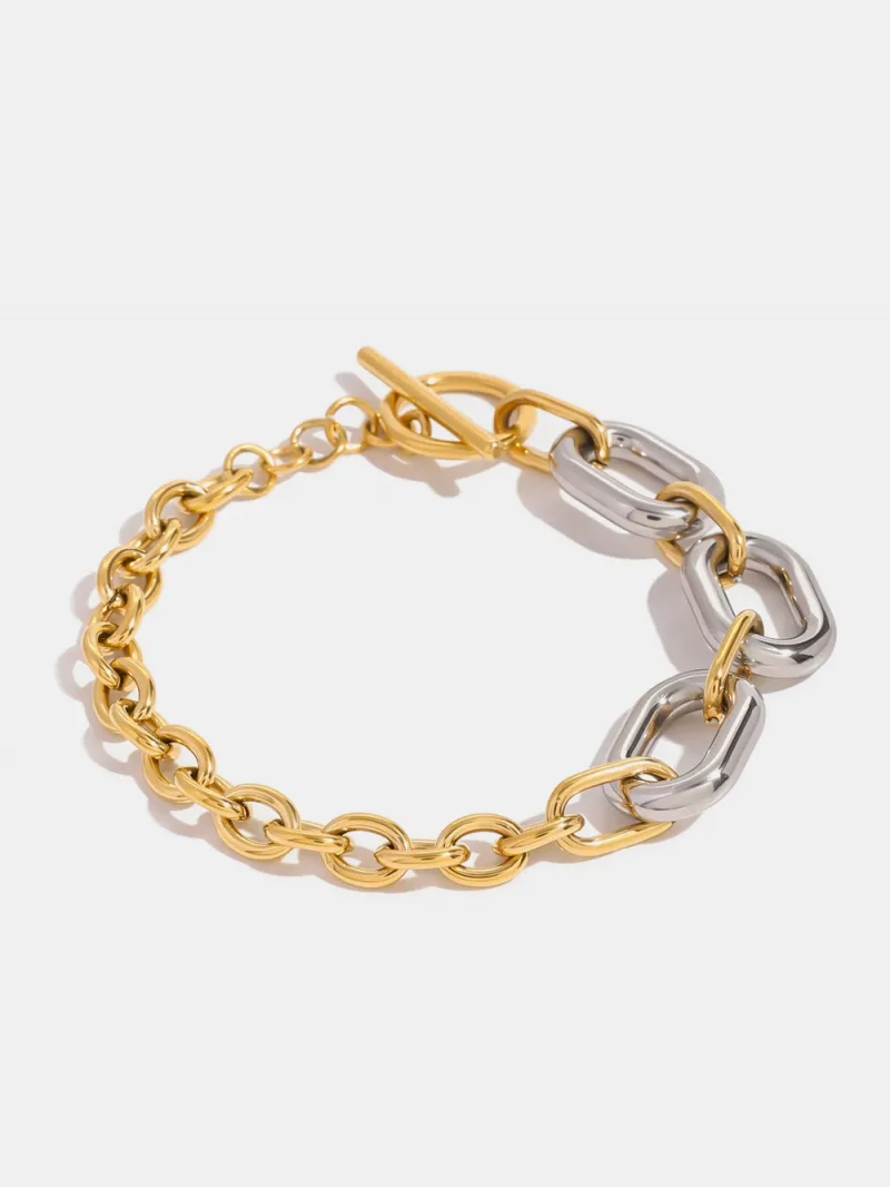 18K Gold-Plated Stainless Steel Chain Bracelet - Gold
