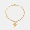 18K Gold-Plated Stainless Steel Cross Necklace - Gold
