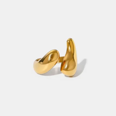 18K Gold-Plated Stainless Steel Open Ring - Gold