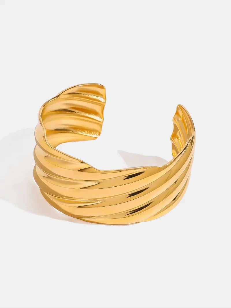 18K Gold-Plated Stainless Steel Open Ring - Gold