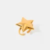 18K Gold-Plated Stainless Steel Star Ring - Gold
