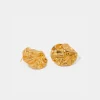 18K Gold-Plated Stud Earrings - Gold