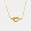 18K Gold-Plated Titanium Steel Knot Necklace - Gold
