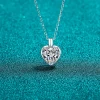 2 Carat Moissanite 925 Sterling Silver Heart Shape Necklace - Silver