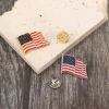 2 Piece Drip Oil US Flag Brooch - Deep Red