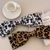 2 Piece Leopard Bow Hair Clip - Leopard