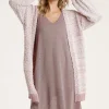 Umgee Full Size Ribbed Hem Open Front Longline Cardigan Plus Size - Blush Pink