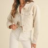 Embroidered Quilted Cropped Jacket - Taupe