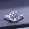 3 Carat 925 Sterling Silver Moissanite Ring - Silver