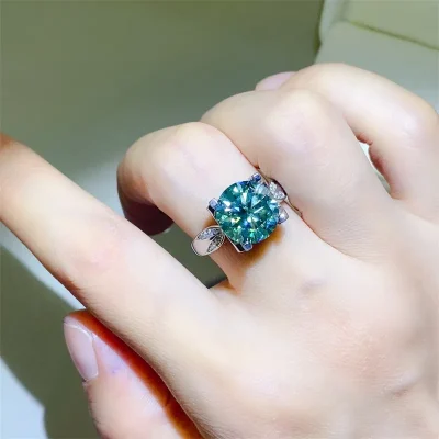5 Carat Moissanite Zircon 925 Sterling Silver Ring - Silver
