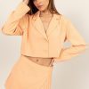 Cropped Button-Down Blazer - Apricot