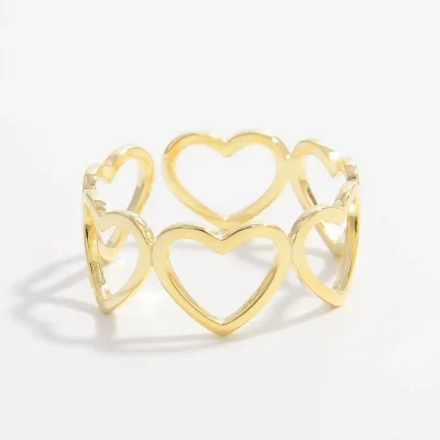 925 Sterling Silver Heart Ring - Gold