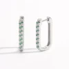 925 Sterling Silver Inlaid Zircon Earrings - Silver